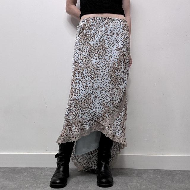 Leopard lace maxi skirt