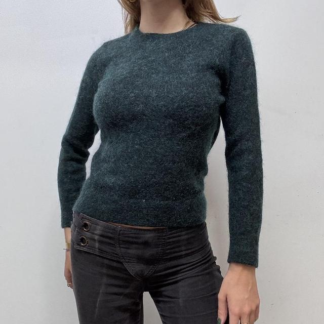 Green wool mohair jumper