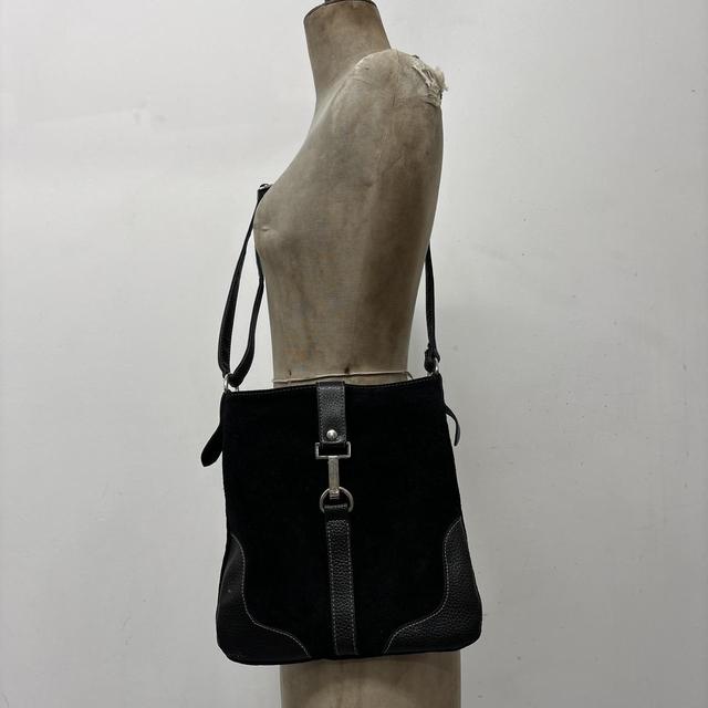 Black leather crossbody bag