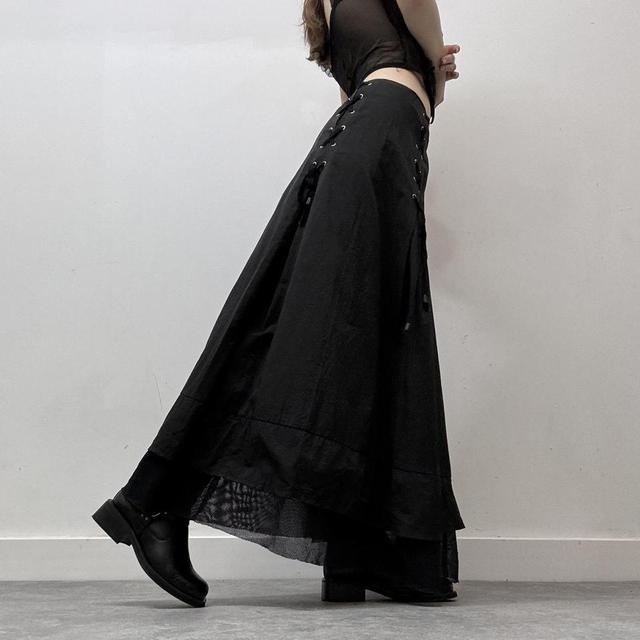 Grunge corset tech maxi skirt