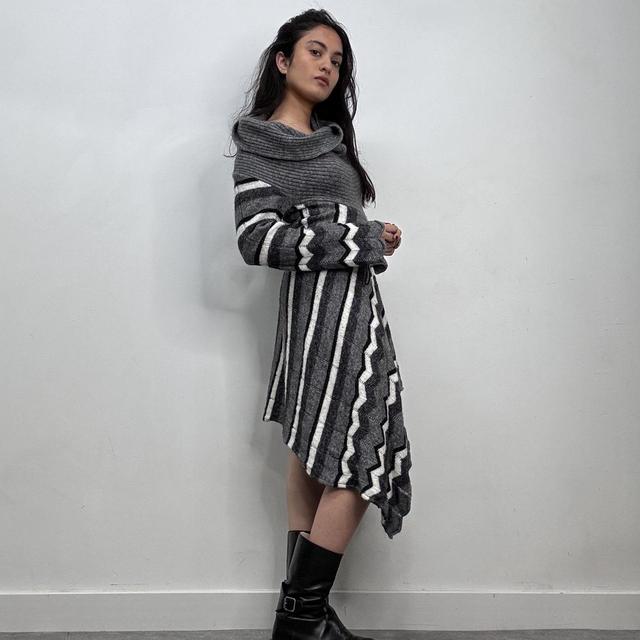 Knitted slouchy wool dress