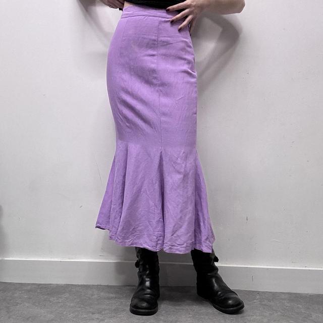 Fit and flare peplum maxi skirt