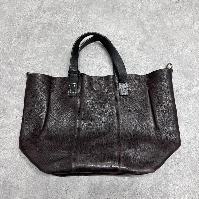 Dark brown leather slouchy bag