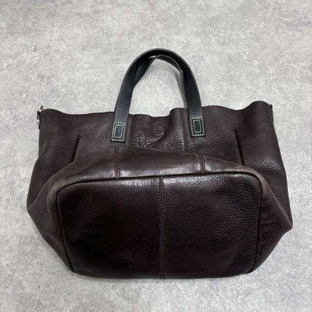 Dark brown leather slouchy bag