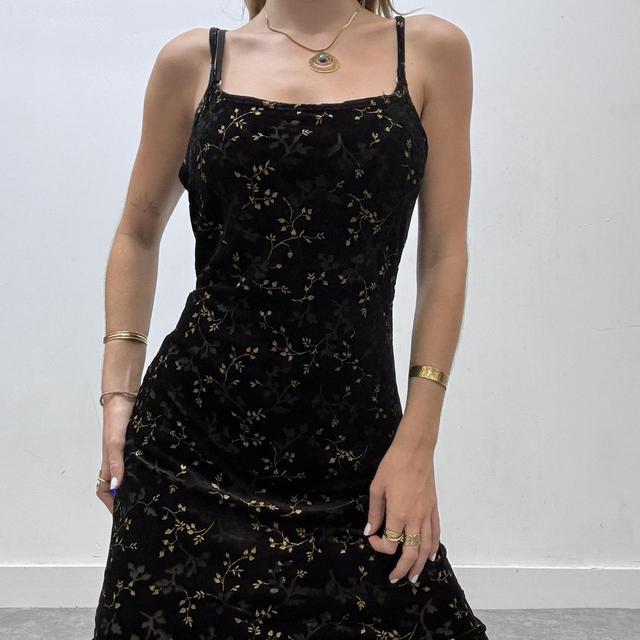 Black floral aline maxi dress