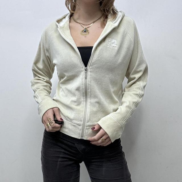 Velvet cream slouchy hoodie