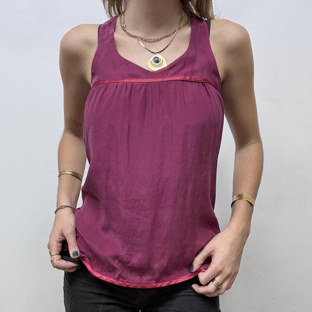 Pink silk ribbon vest