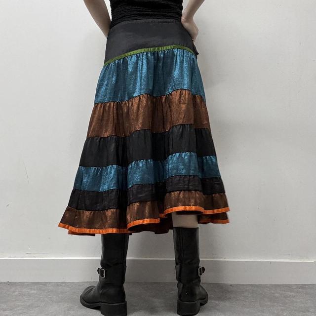 Metallic tiered hippie skirt