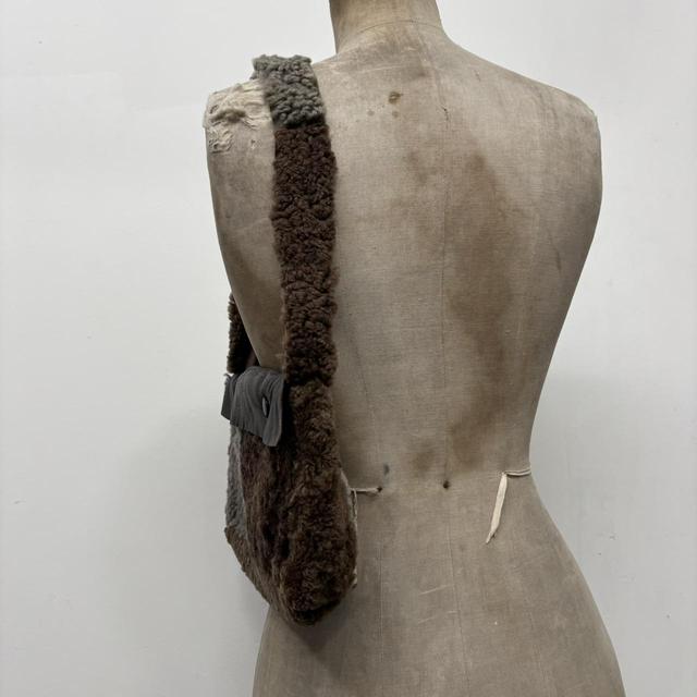 Brown sheepskin fur bag