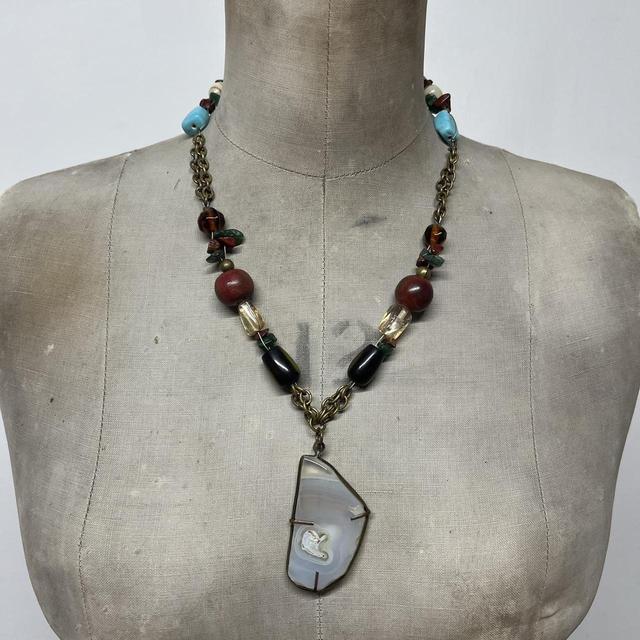Chunky boho crystal necklace