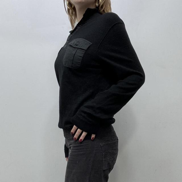 Black cashmere cargo slouchy jumper