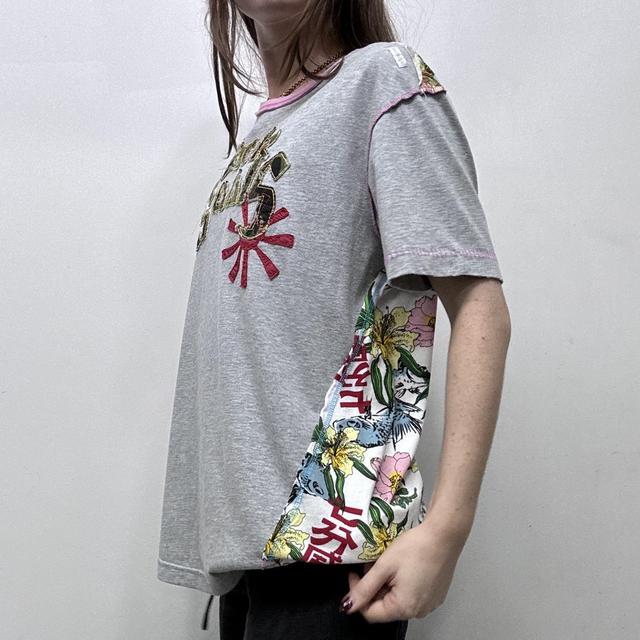 Graphic embroidered printed tshirt