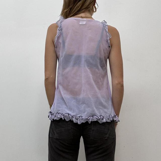 Vintage sheer lilac ruffle vest