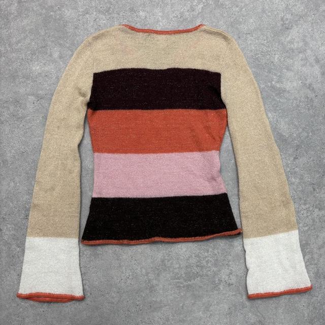 Flared knitted striped jumper