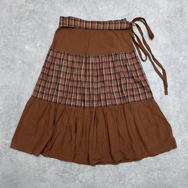 Checked autumnal tiered skirt