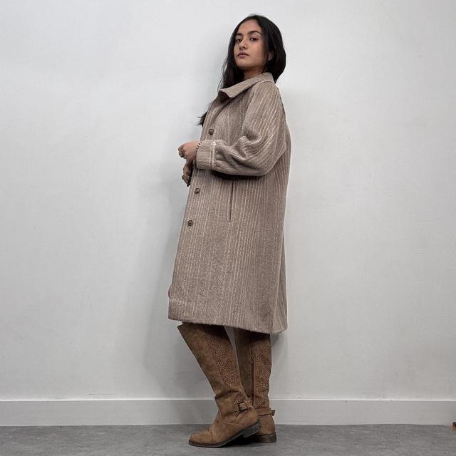 Pinstripe wool slouchy trench coat