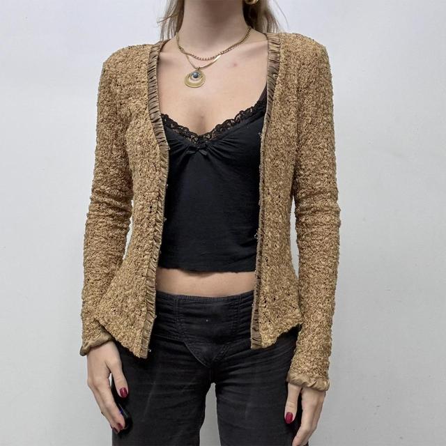 Lace brown crochet cardigan