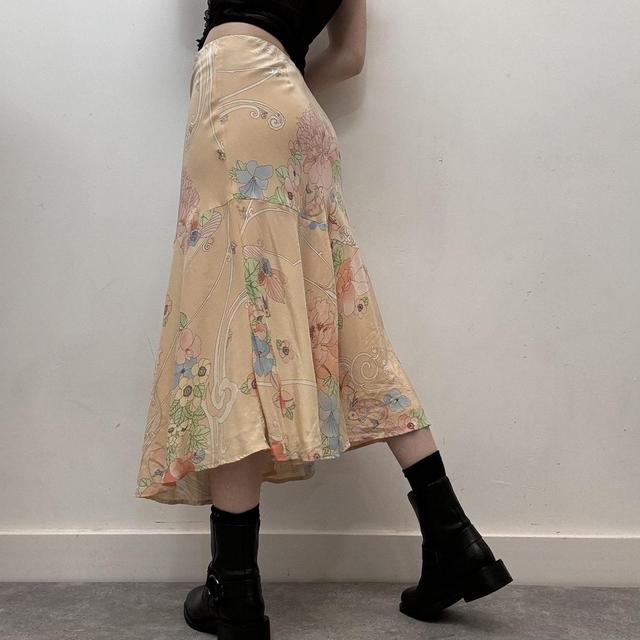 Vintage floaty floral midi skirt