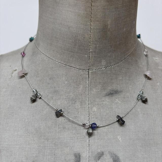 Delicate gemstone crystal necklace