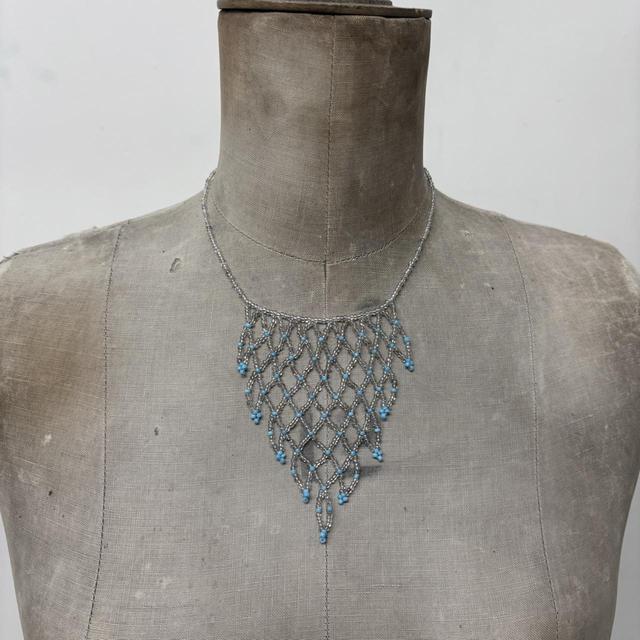 Beaded chandiler layered drape necklace
