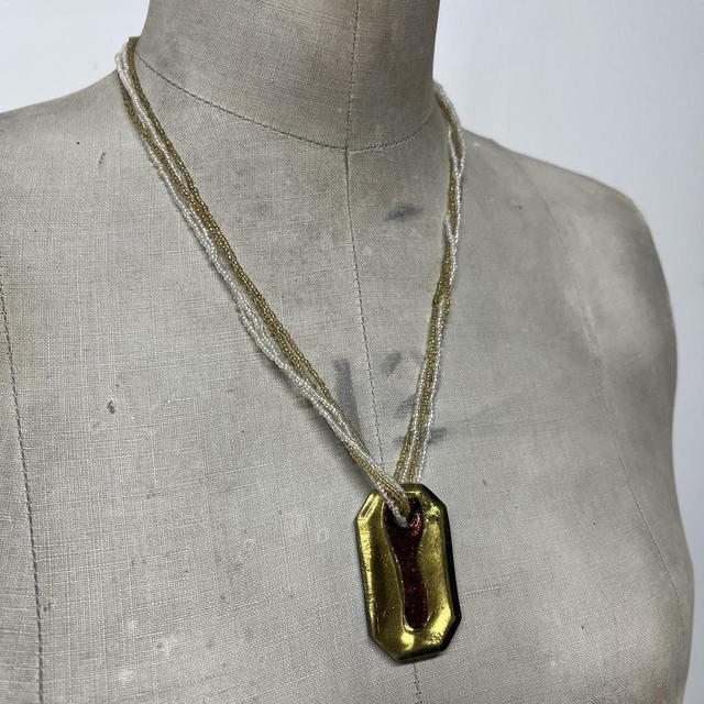 Boho glass beaded necklace