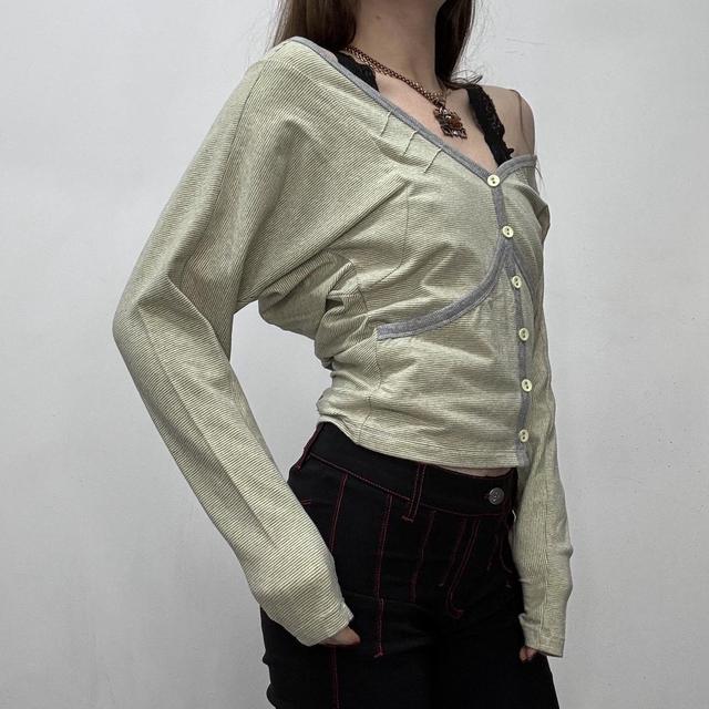 Slouchy pinstripe cropped cardigan