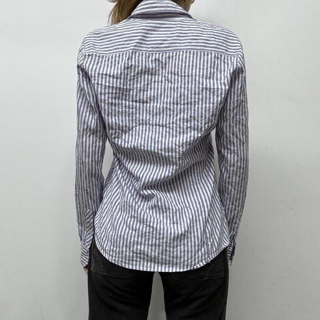 Flared pinstripe fitted shirt