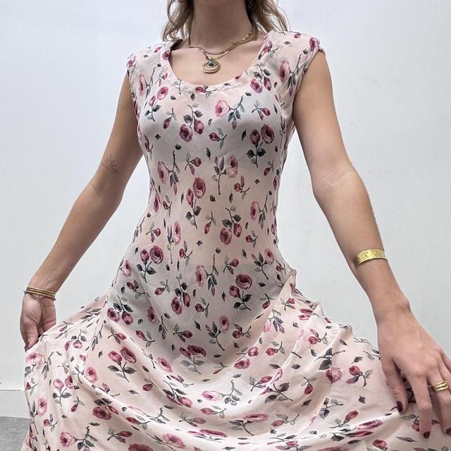 Sheer floaty bias cut maxi dress