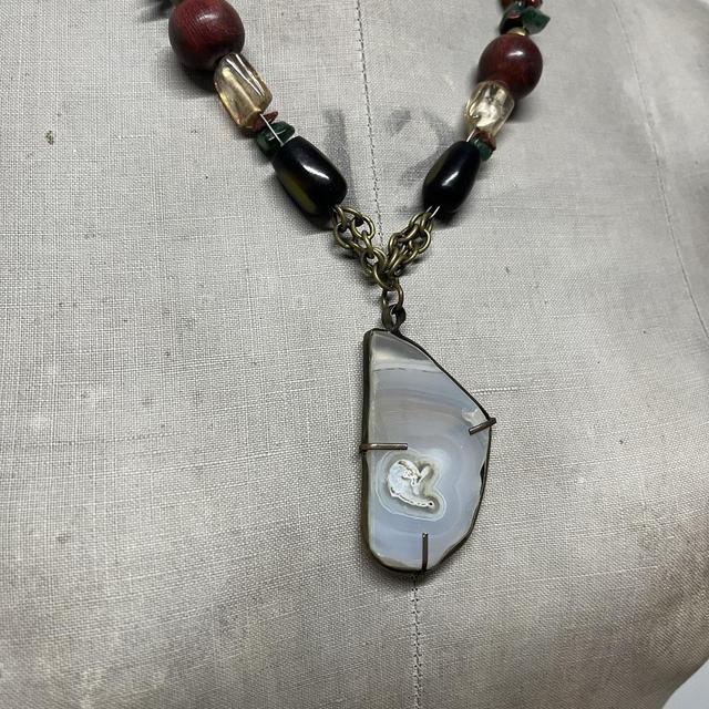 Chunky boho crystal necklace