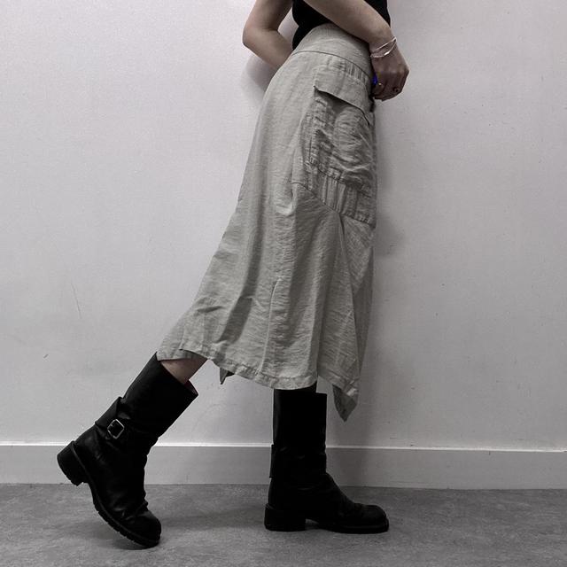 Grey cargo puff balloon skirt