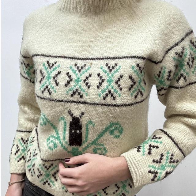 Wool knit fair isle winter jumper