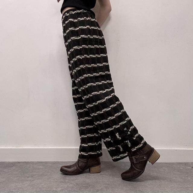 Wide leg pinstripe trousers
