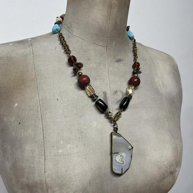 Chunky boho crystal necklace