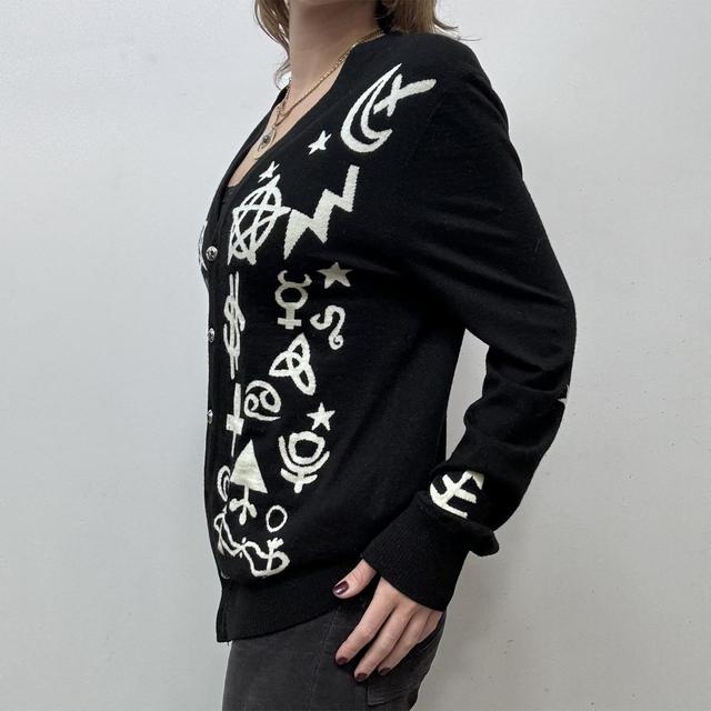 Graphic symbols black cardigan