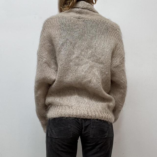 Fluffy knit mohair wool cardigan