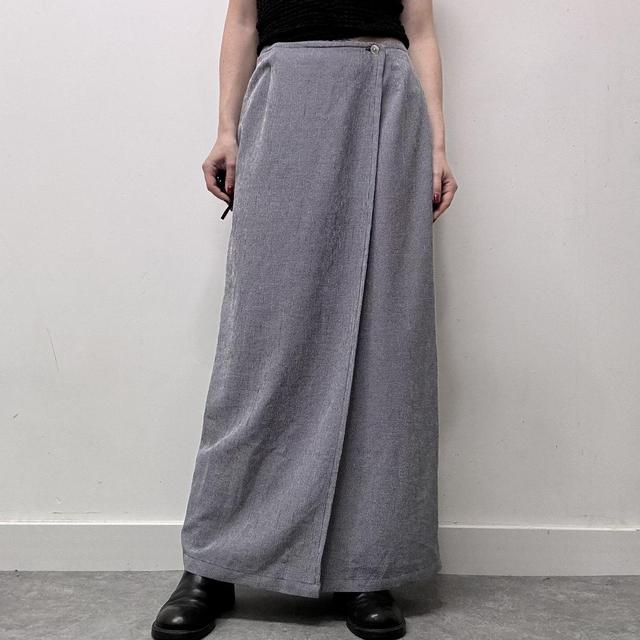 Checked gingham wrap skirt