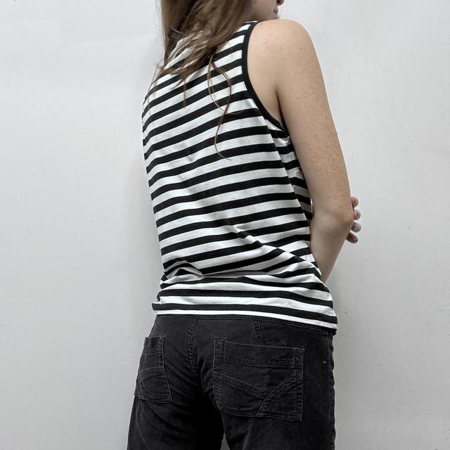 Black and white striped vest