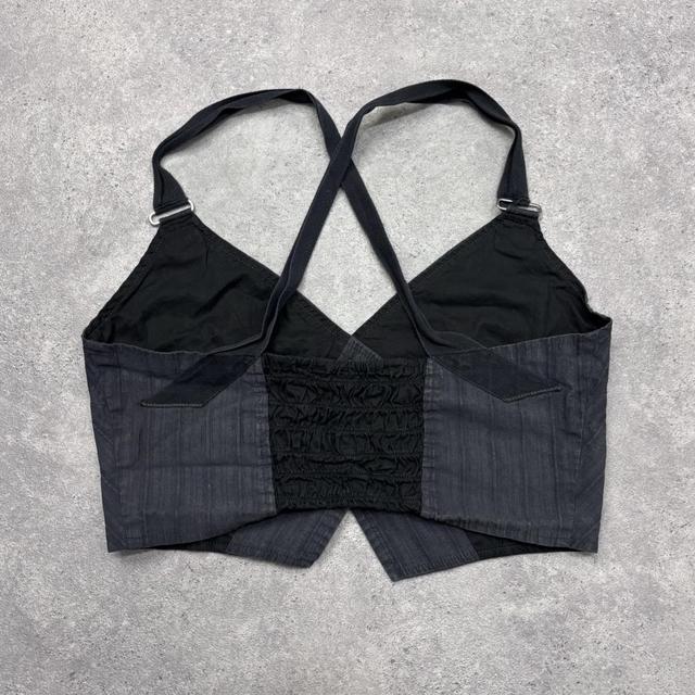 Cropped wrap waistcoat vest