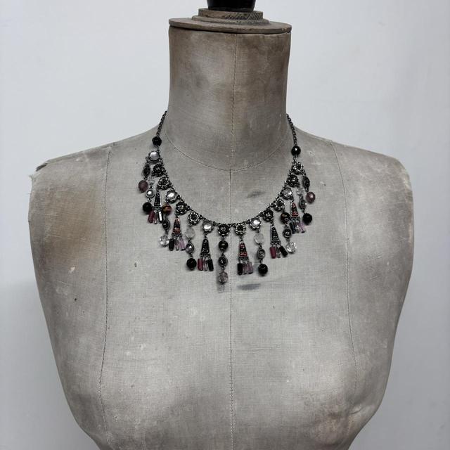 Delicate beaded charm necklace