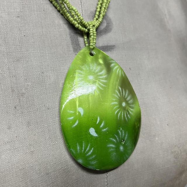 Beaded shell boho necklace