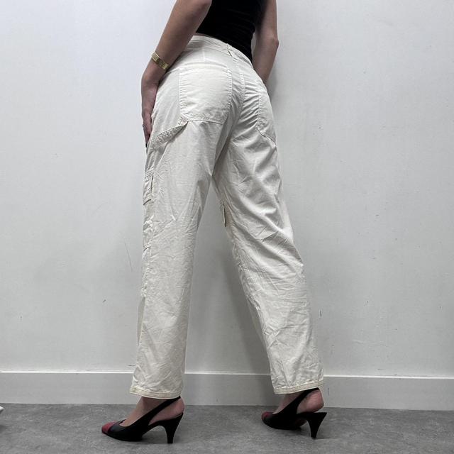 White straight leg minimalist tech trousers