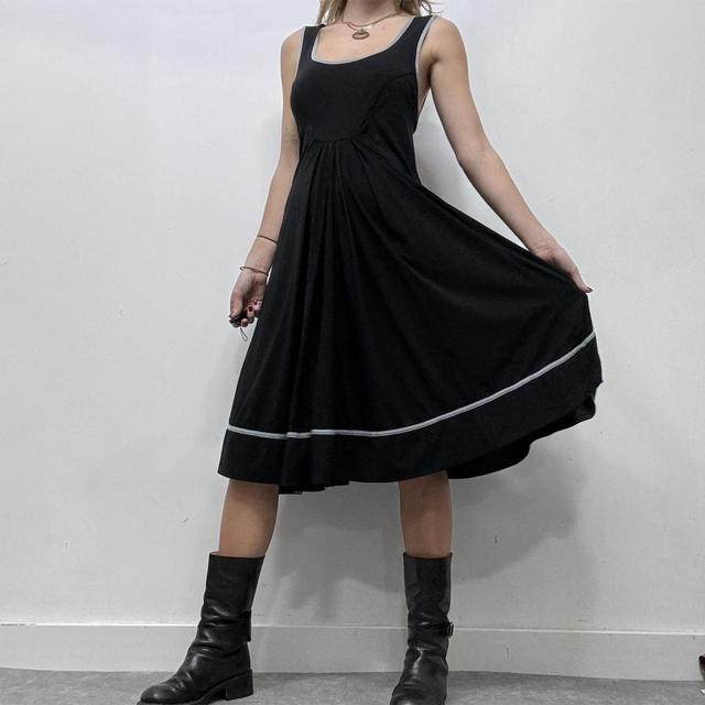 Black corset flare dress
