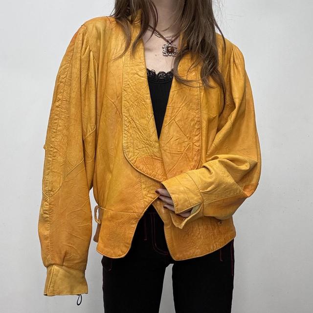 Ultra slouchy batwing leather jacket