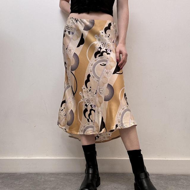 Floaty silky flare print skirt