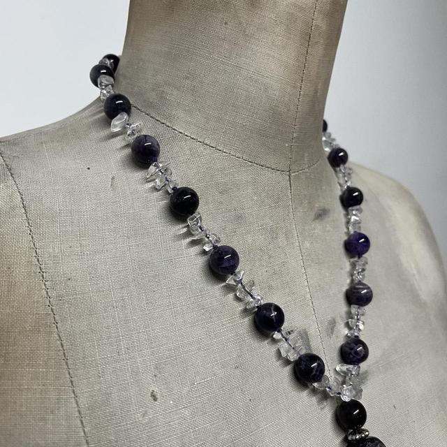 Chunky crystal amethyst necklace