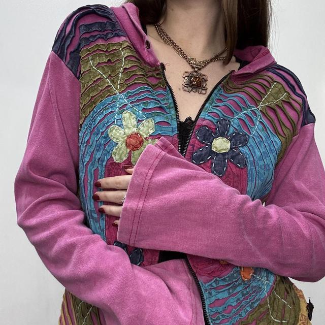 Flared hippie flower hoodie