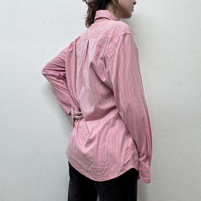 Pink pinstriped oversized shirt