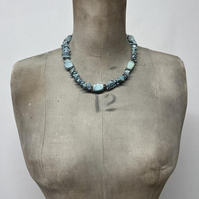 Chunky turquoise crystal necklace