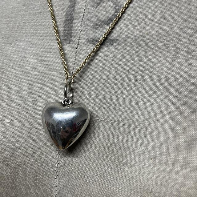 Silver bubble heart necklace
