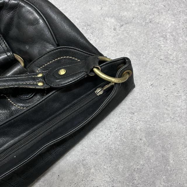 Black slouchy leather shoulder bag